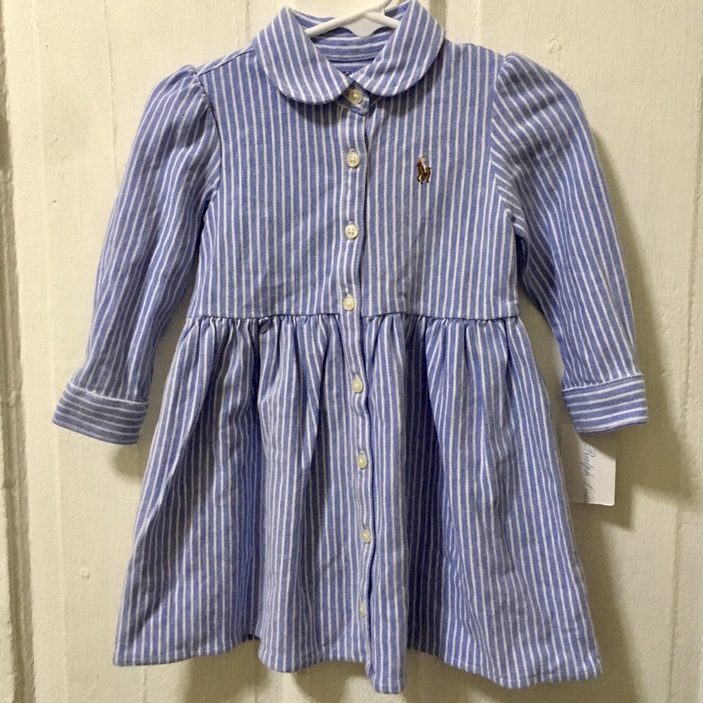 NWT Ralph Lauren striped shirt dress 12 months